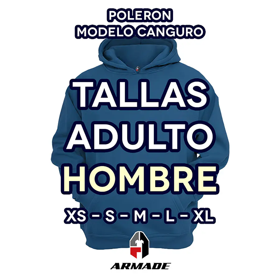 Poleron Canguro Hombre Algodon Premium Armade 1