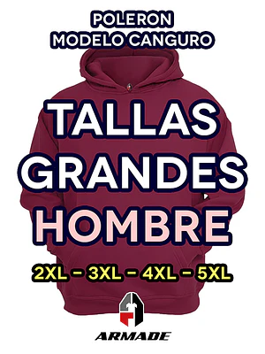 Poleron Canguro Tallas Grandes Hombre Algodon Premium Armade