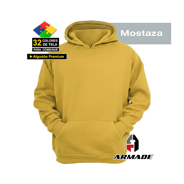 Poleron Canguro Tallas Niño Infantil Algodon Premium Armade 18