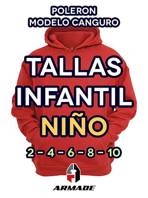 Poleron Canguro Tallas Niño Infantil Algodon Premium Armade