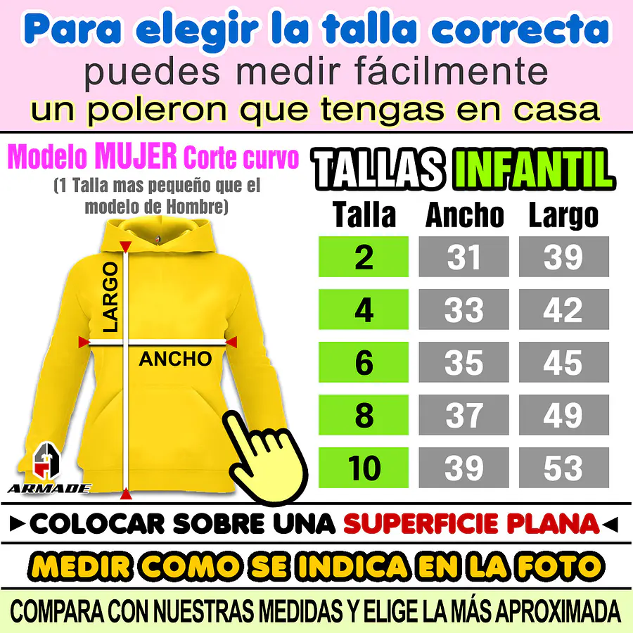 Poleron Canguro Tallas Niña Infantil Algodon Premium Armade 3