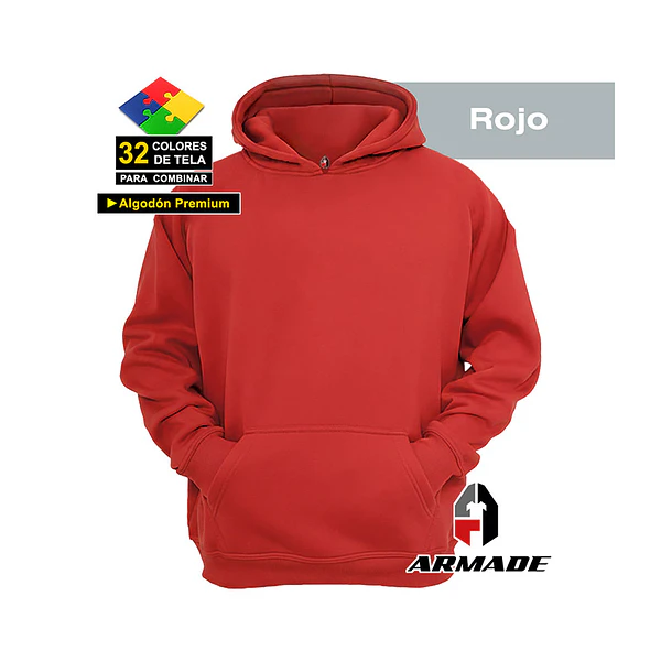 Poleron Canguro Tallas Niño Juvenil Algodon Premium Armade 7