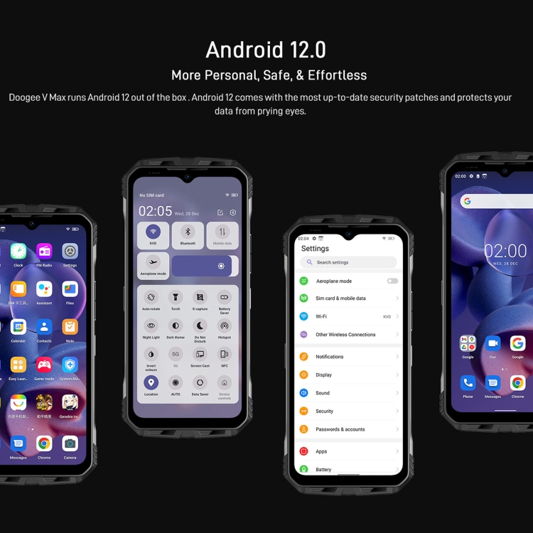 Celular DOOGEE V Max 22000mAh de batería 12GB+256GB 5G Android 12 Rugged Phone