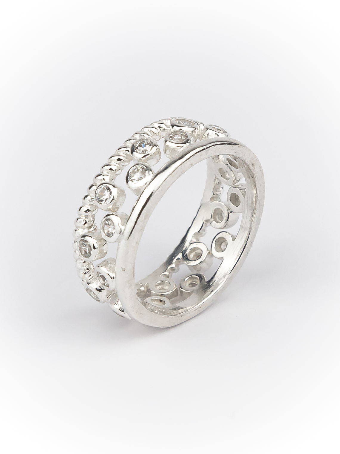 Set Anillos Apilables Topacio Blanco 1