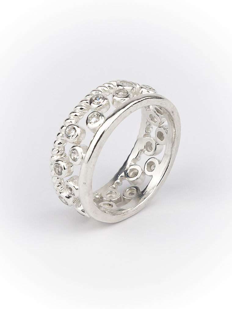 Set Anillos Apilables Topacio Blanco 1