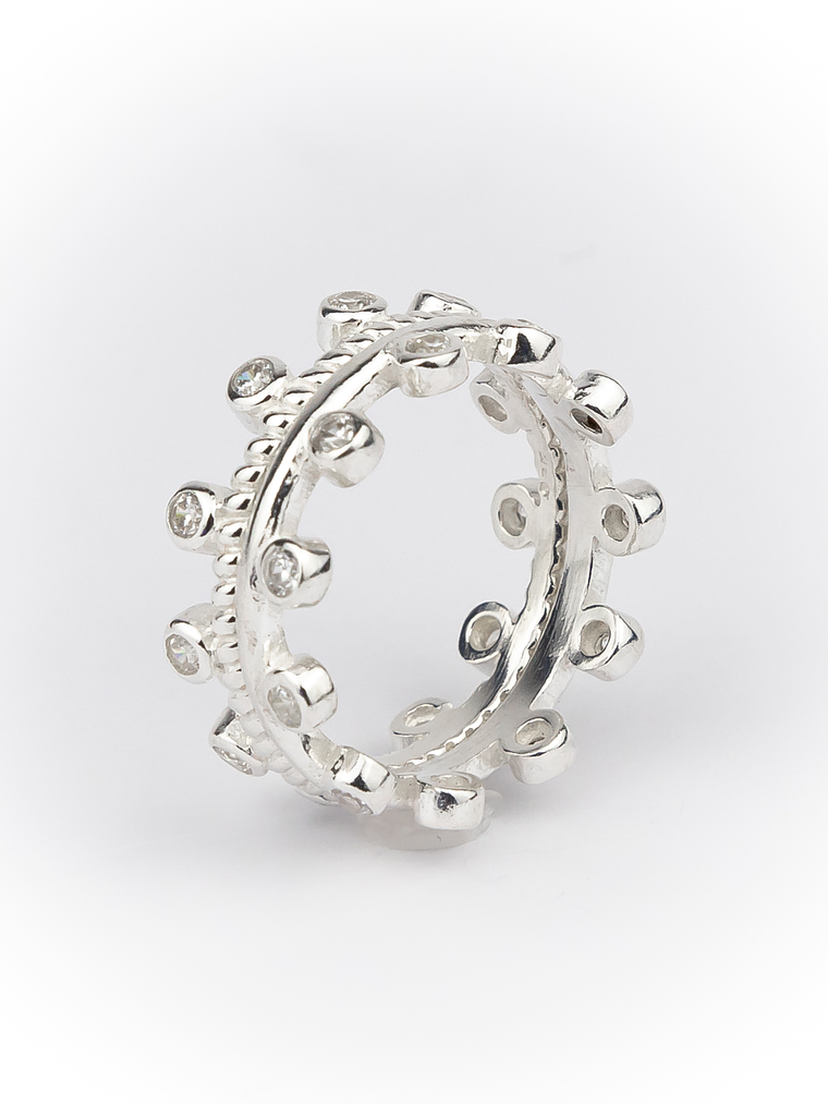 Set Anillos Apilables Topacio Blanco 2