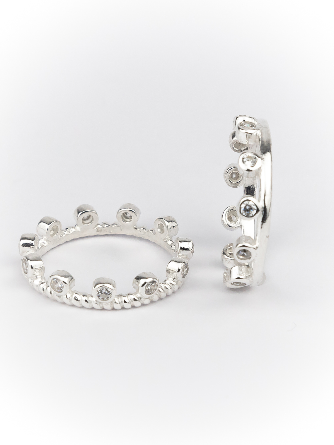 Set Anillos Apilables Topacio Blanco 4