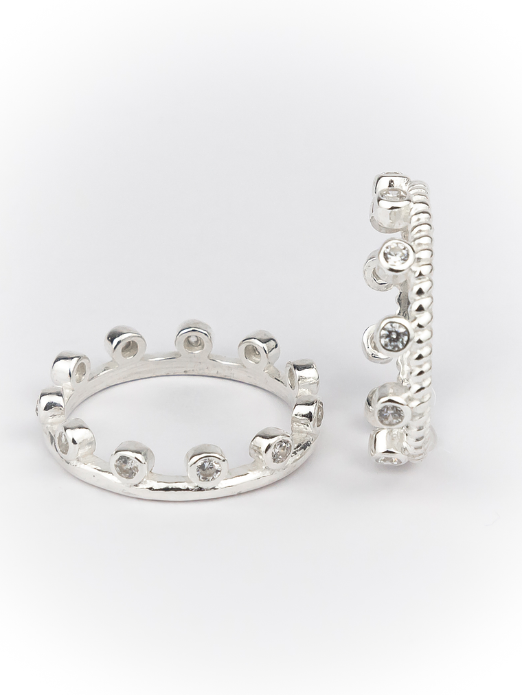 Set Anillos Apilables Topacio Blanco 5