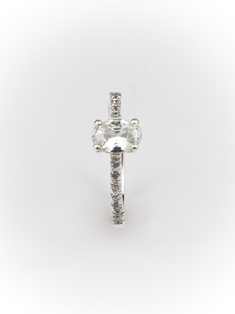 Anillo Princesa Topacio Blanco 2