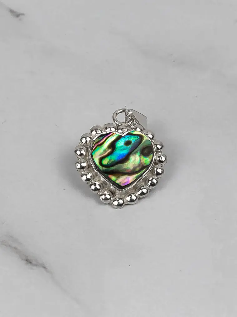 Colgante Corazón Esferas Abalone 3