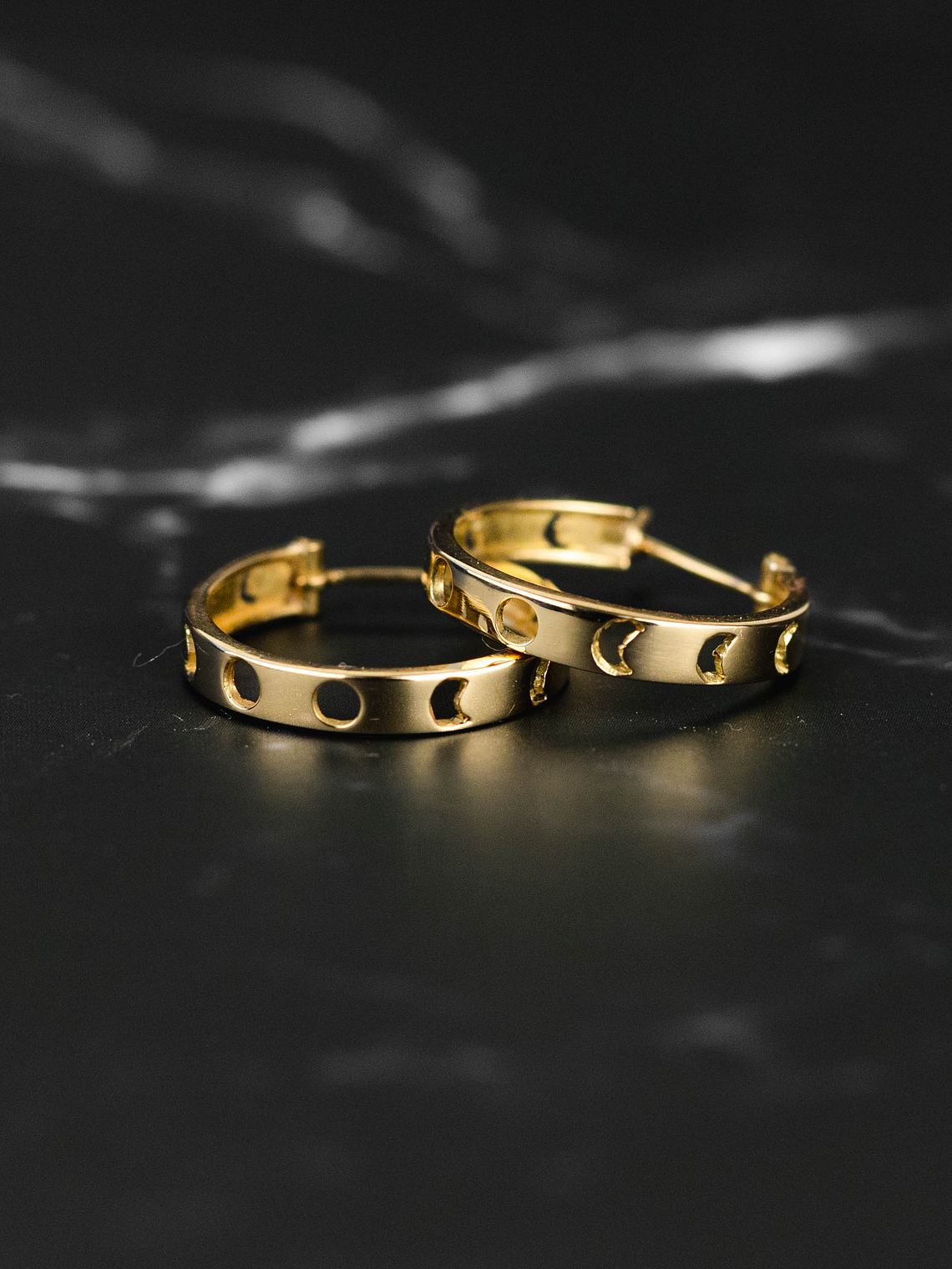 Aros Argollas Fase Lunar Oro 18k 1