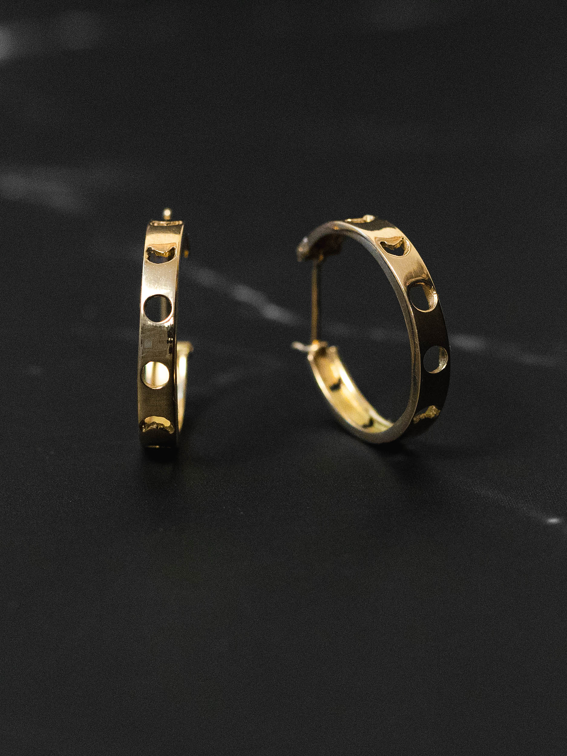 Aros Argollas Fase Lunar Oro 18k 3