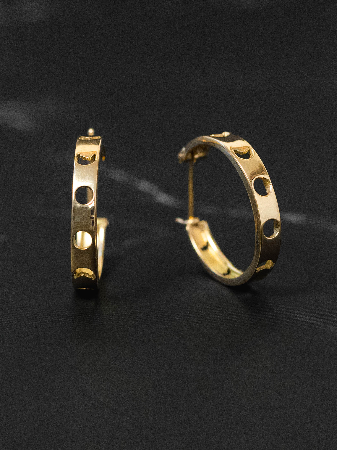 Aros Argollas Fase Lunar Oro 18k 5