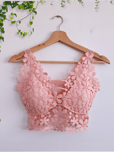 Top Crop Encaje Flores