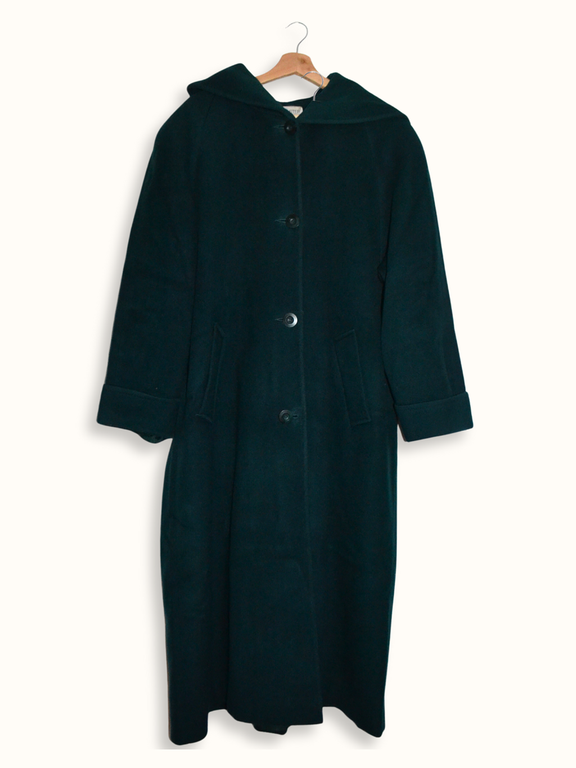 Maxi Abrigo Capucha Verde Petroleo  2