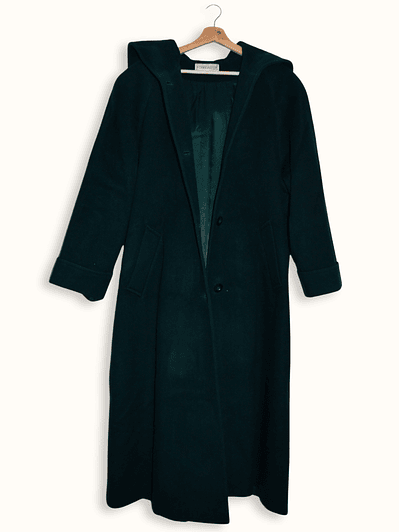 Maxi Abrigo Capucha Verde Petroleo 