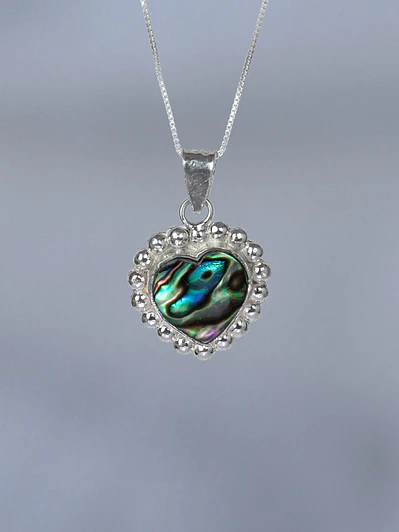 Colgante Corazón Esferas Abalone