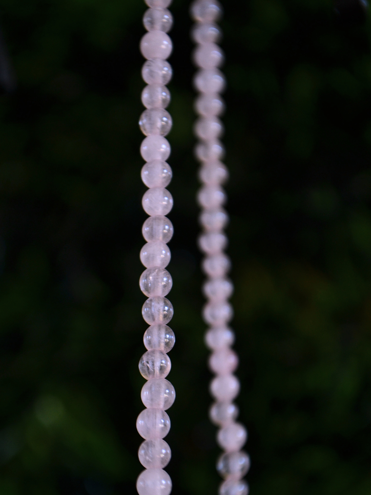 Collar Mostacillas Cuarzo Rosa 3