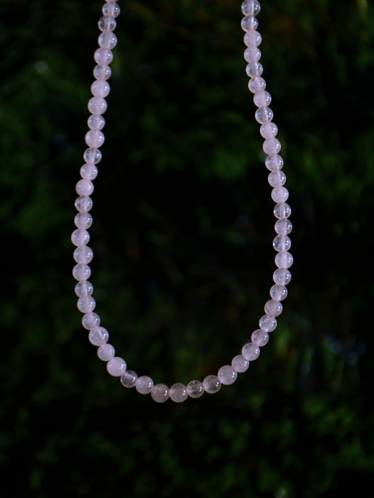 Collar Mostacillas Cuarzo Rosa 2