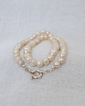 Collar Perlas de Río 8mm Broche Timón