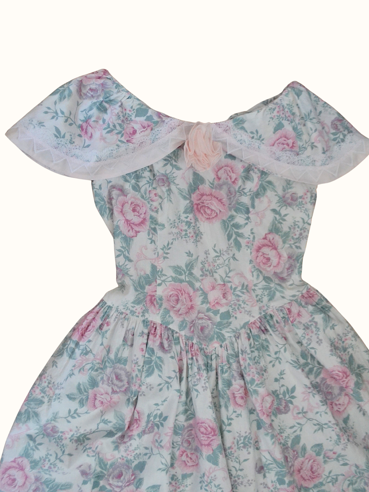 Vestido Princesa Floreado Vintage  2