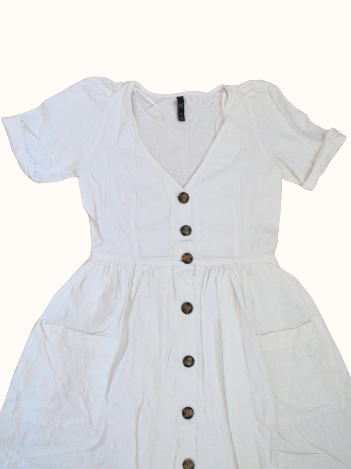 Vestido Blanco de Lino Marca Zara 3