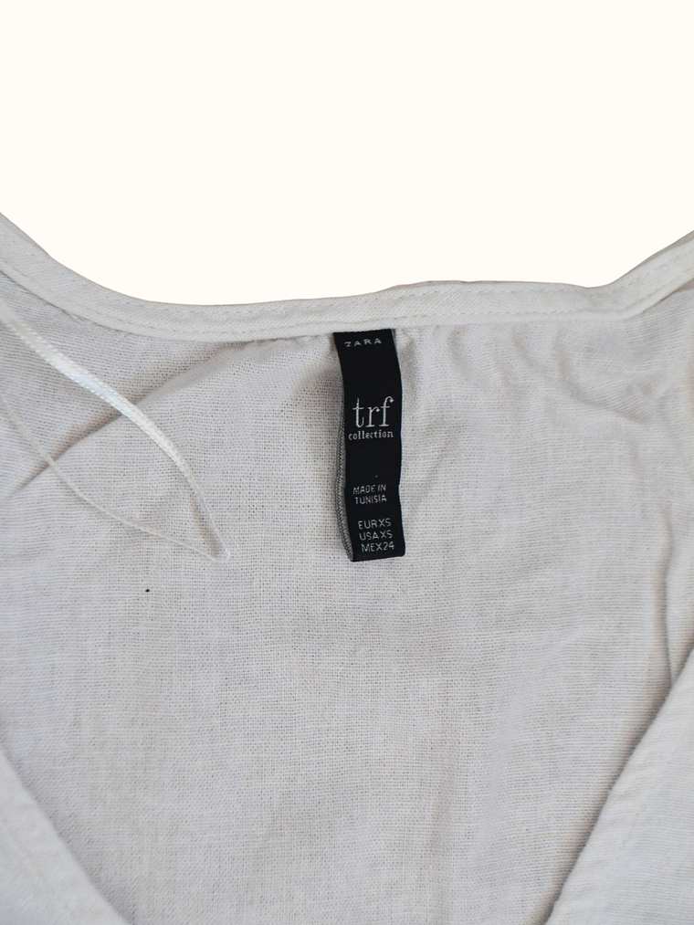 Vestido Blanco de Lino Marca Zara 2