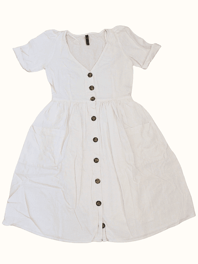 Vestido Blanco de Lino Marca Zara