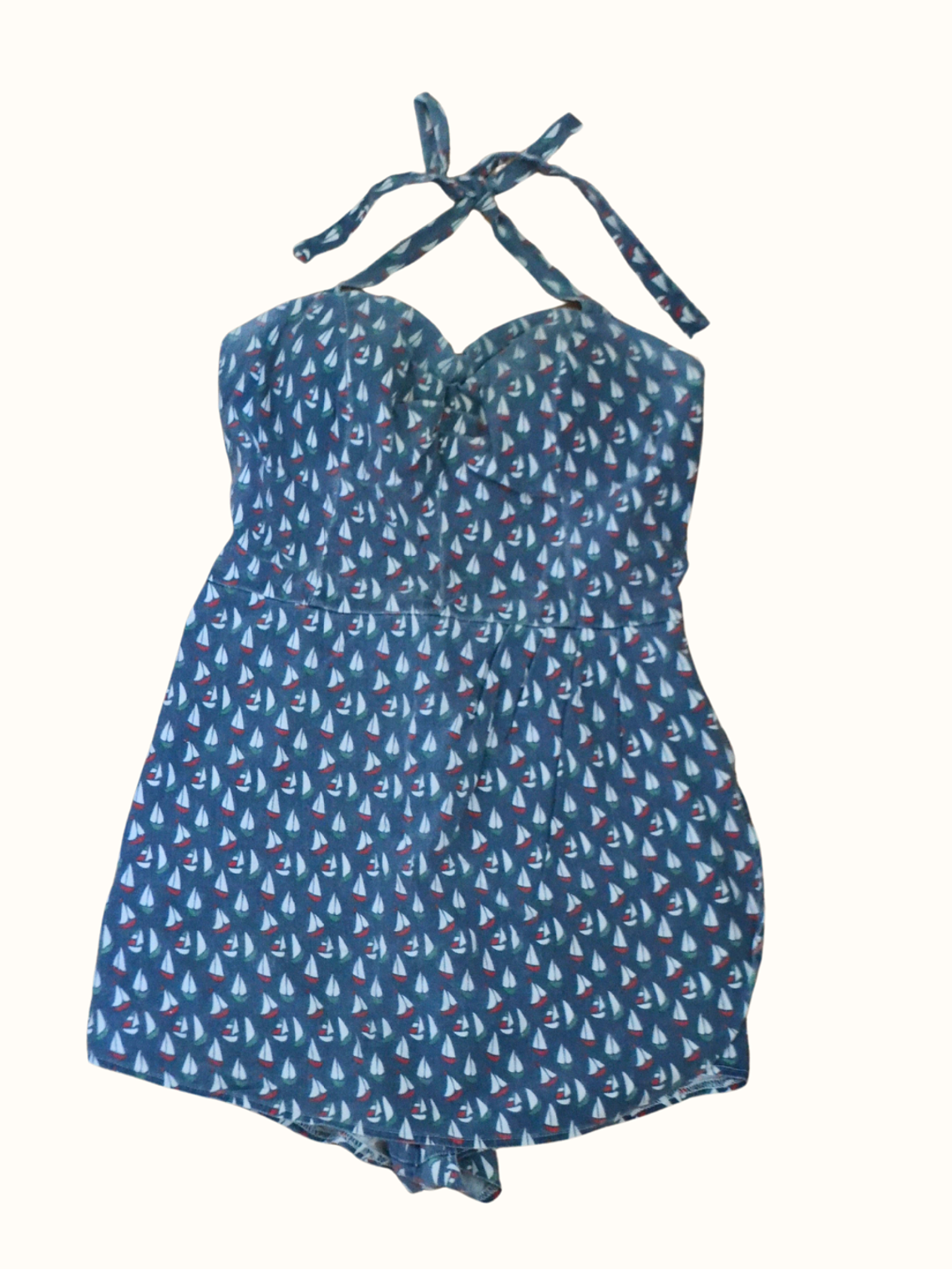 Enterito Vintage Estampado Veleros  1