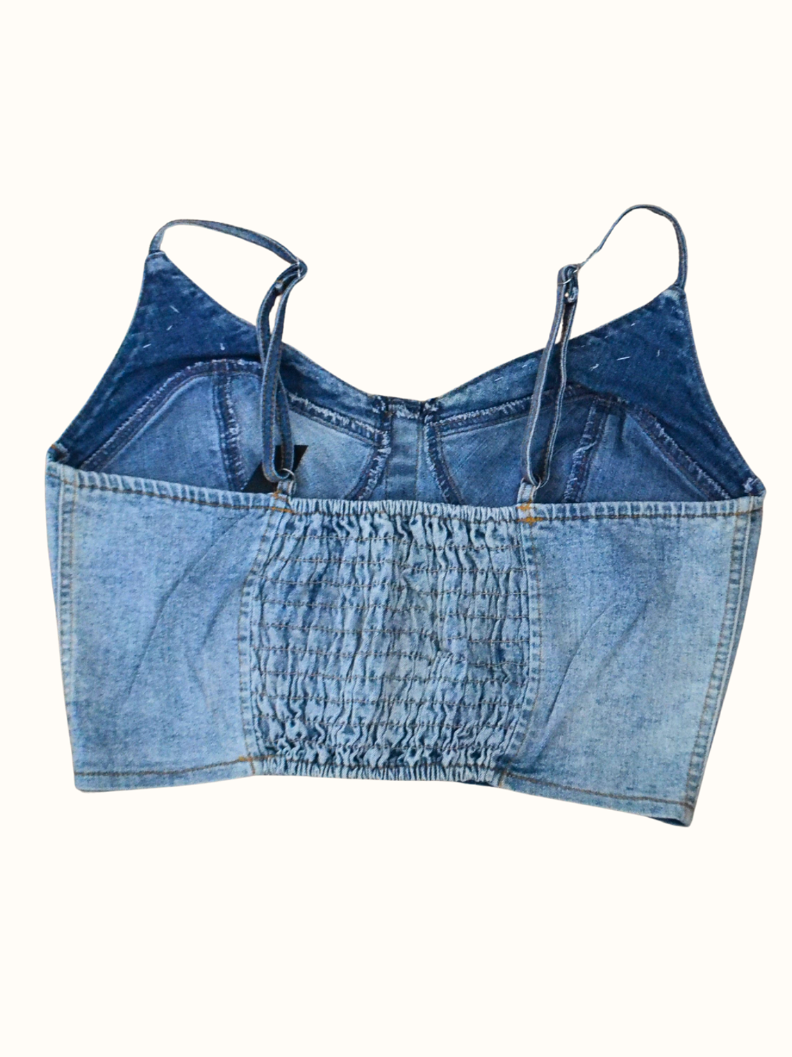 Polera Crop Top Mezclilla y Tachas Wados 2