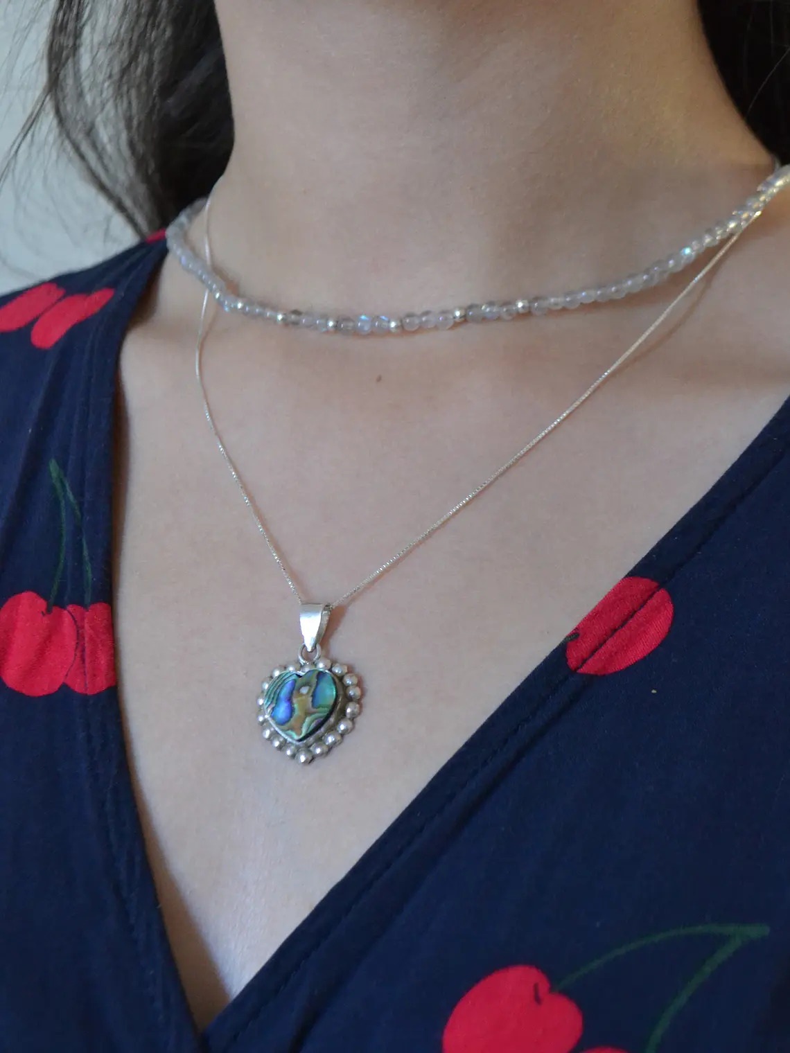 Colgante Corazón Esferas Abalone 2
