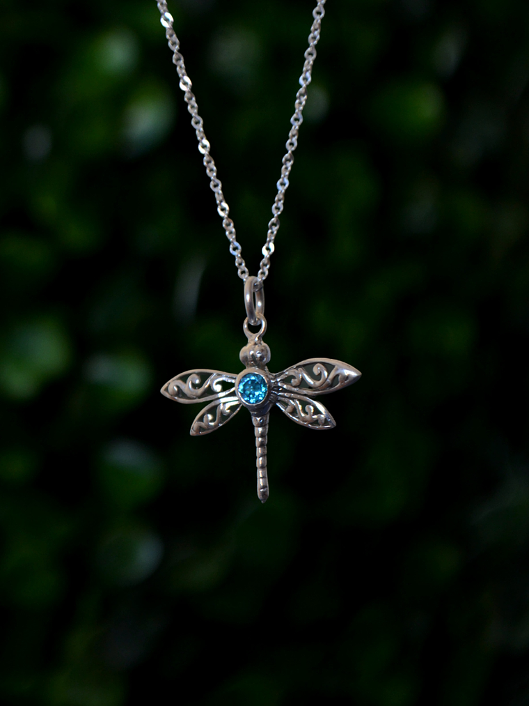 Colgante Libélula Topacio Azul 1