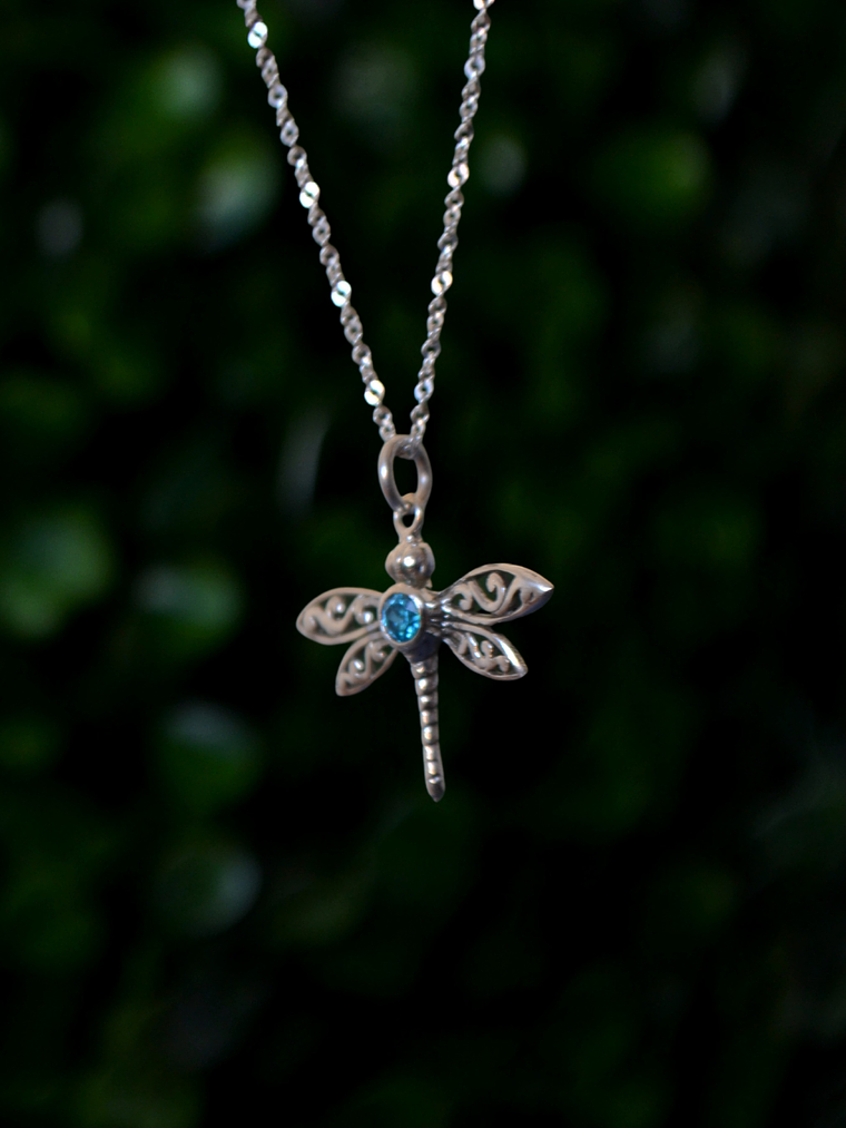 Colgante Libélula Topacio Azul 2