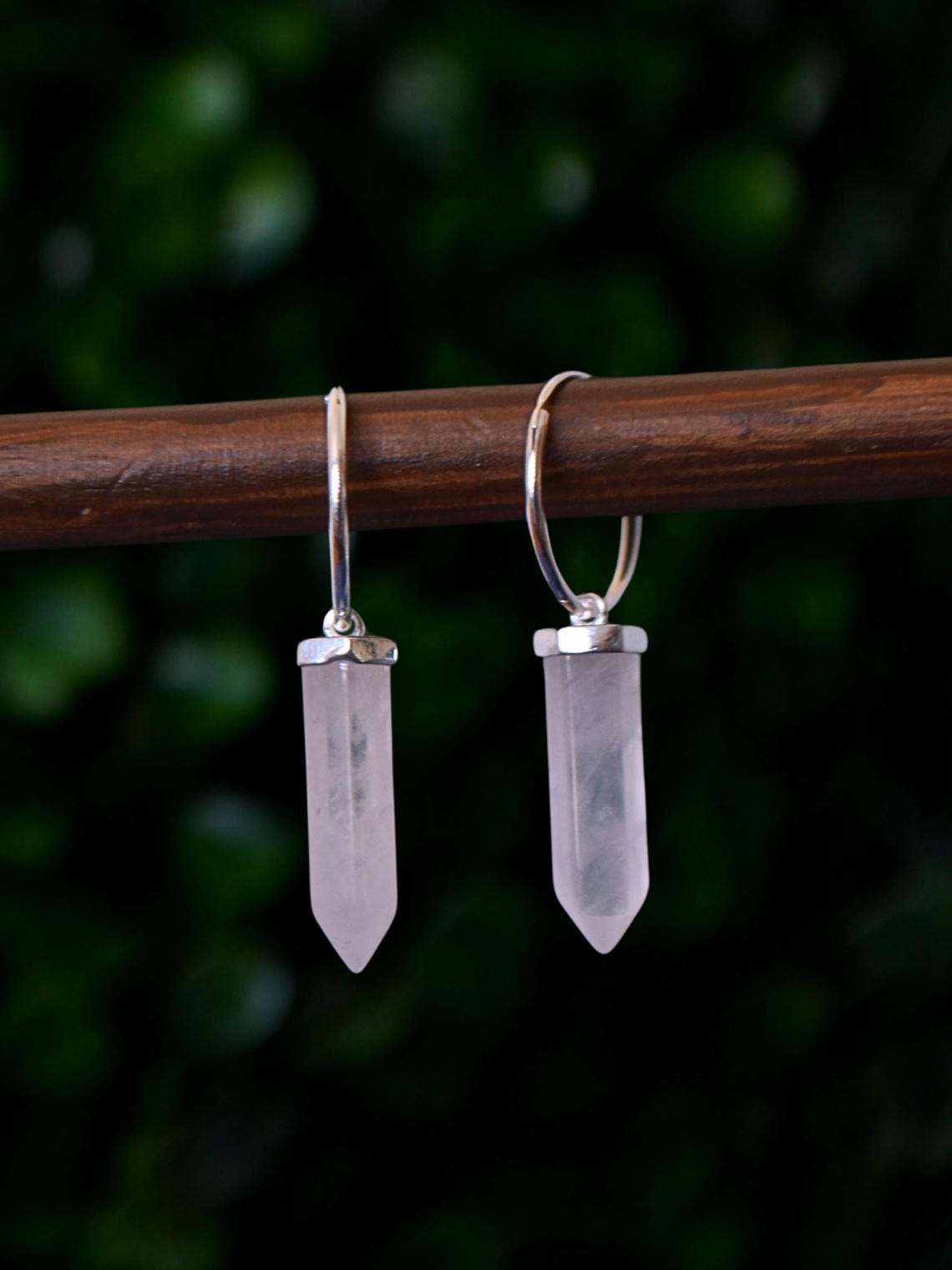 Argollas Maxi Puntas Cuarzo Rosa 2