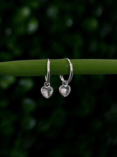 Argollas 12mm Corazón Circón 