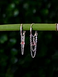 Argollas 14mm Cadenas y Circón Rojo - Miniatura 3