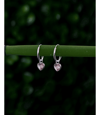 Argollas 12mm Corazón Rosa