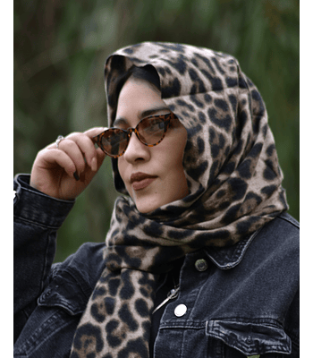 Bufanda Cashmere Animal Print Cafe Frío 