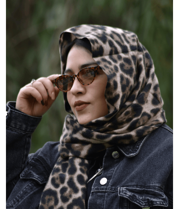 Bufanda Cashmere Animal Print Cafe Frío 