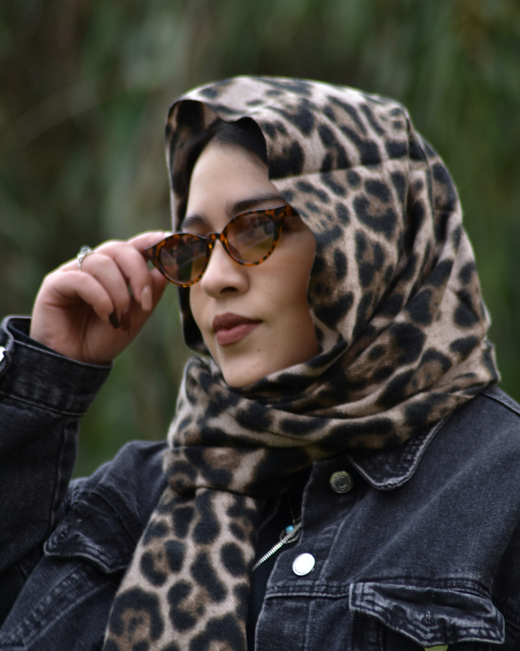 Bufanda Cashmere Animal Print Cafe Frío 