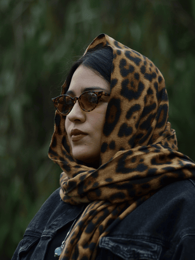 Bufanda Cashmere Animal Print Cafe Cálido 