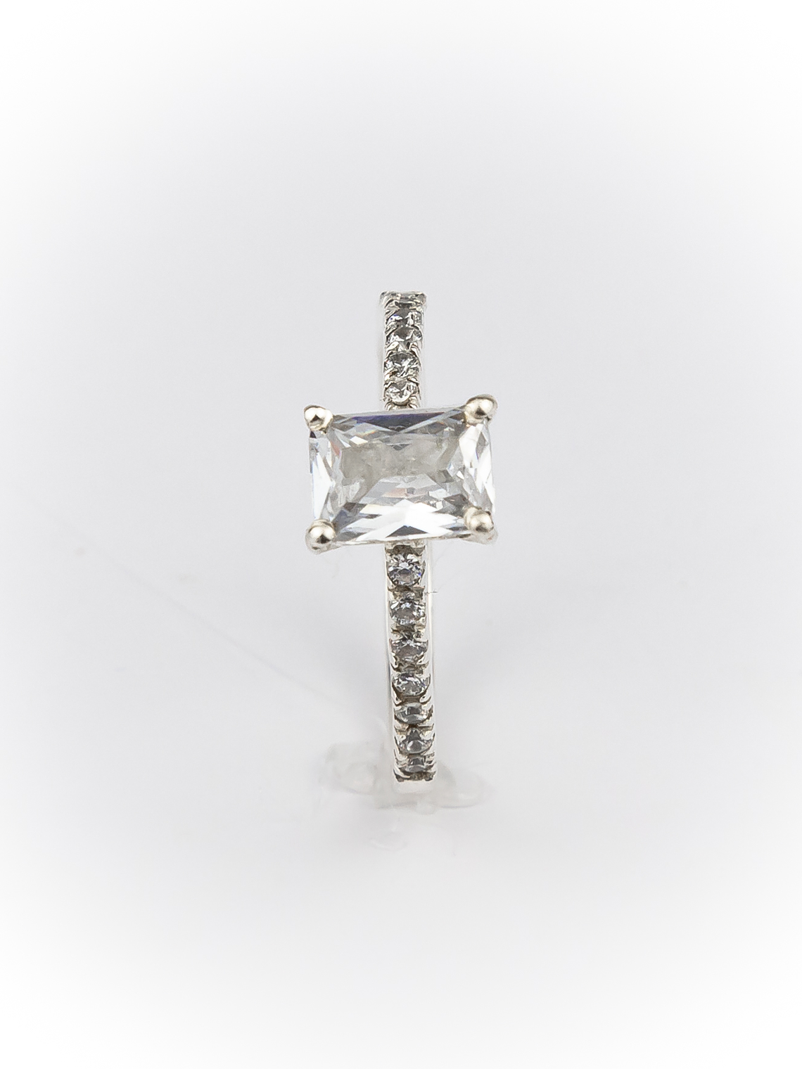 Anillo Princesa Topacio Blanco Cuadrado   3