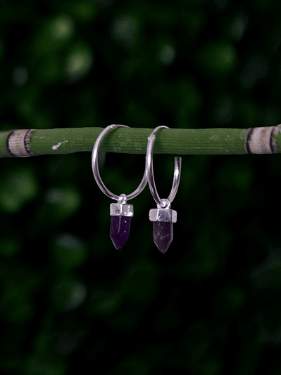 Argollas Mini Puntas Amatista