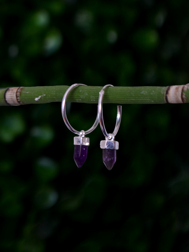 Argollas Mini Puntas Amatista 1