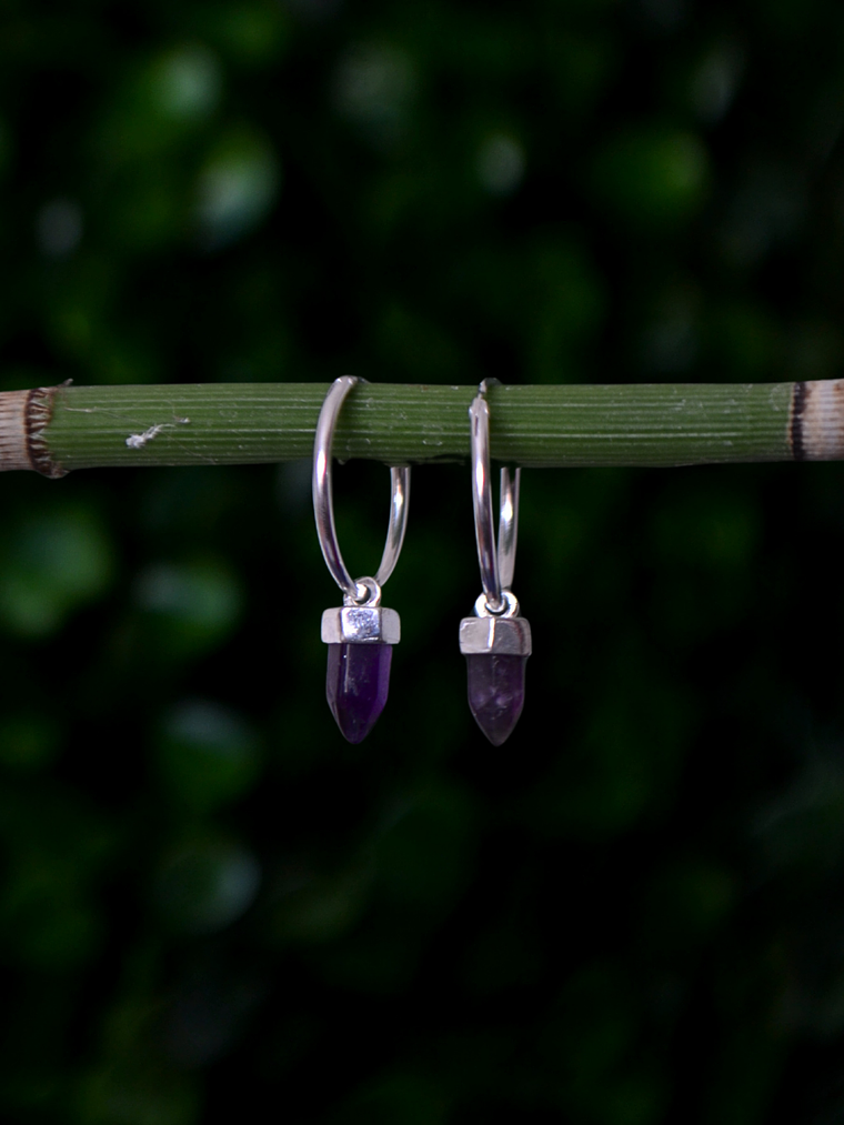 Argollas Mini Puntas Amatista 2