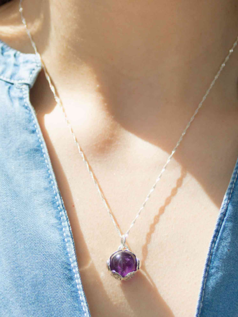 Colgante Mini Esfera Giratoria Amatista 3