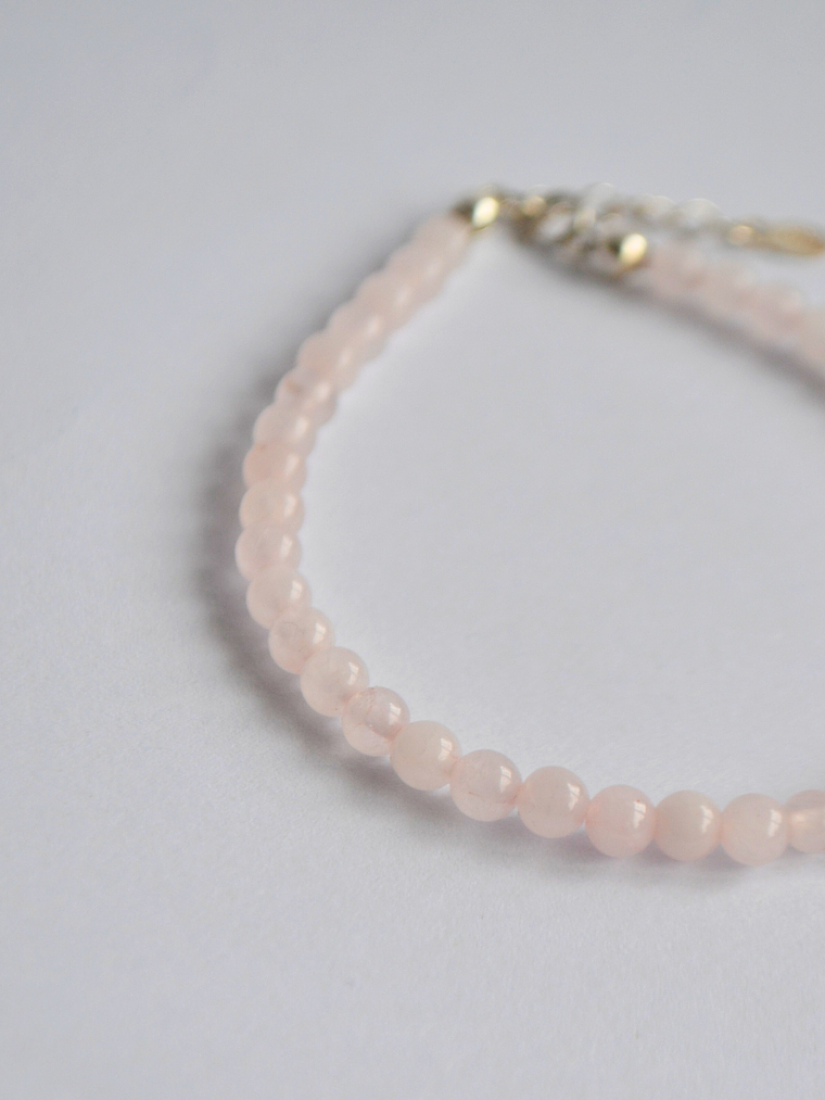 Pulsera Mostacillas Cuarzo Rosa 3