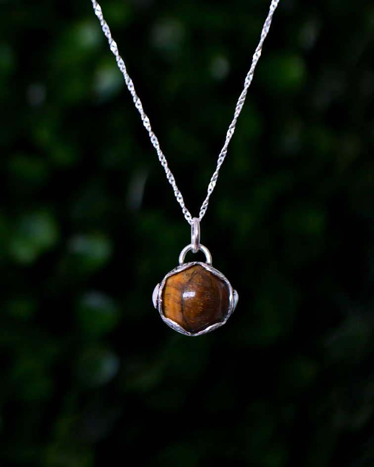 Colgante Mini Esfera Giratoria Ojo de Tigre