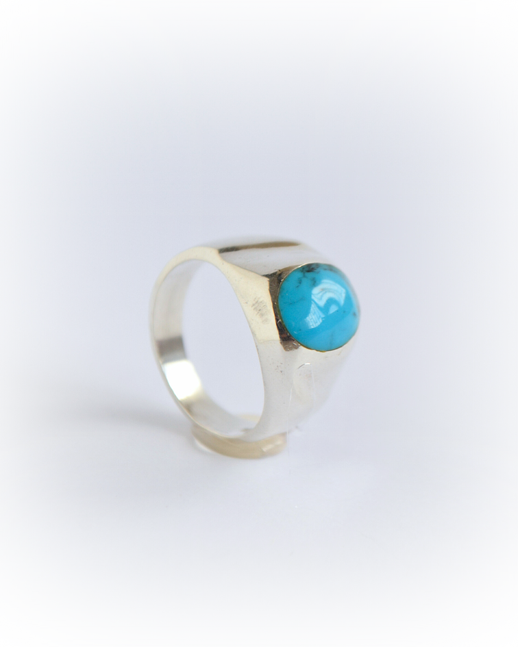 Anillo Sello Piedra Turquesa