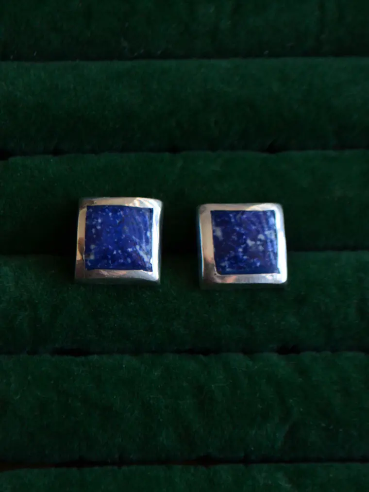 Aros Cielo Andino Lapislázuli - Hecho a mano 2